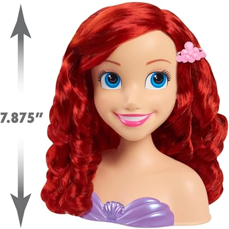Just Play Arielle, Die Meerjungfrau Ariel Styling Head, 20 cm mit roten Haaren und Styling-Tools, rosa – Bild 6