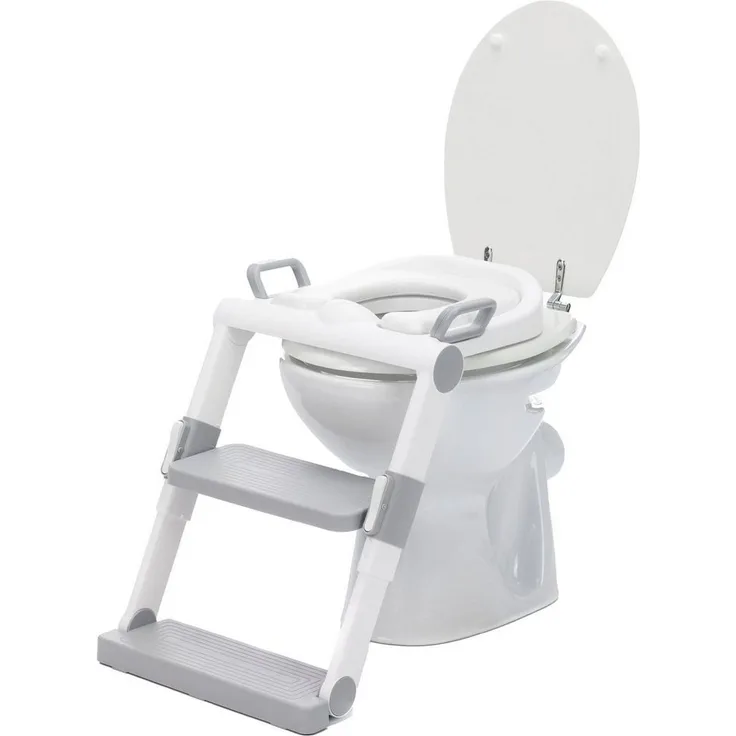 Fillikid Toilettentrainer Toilet-Trainer, höhenverstellbar, abnehmbarer und leichter Sitz, weiß/grau