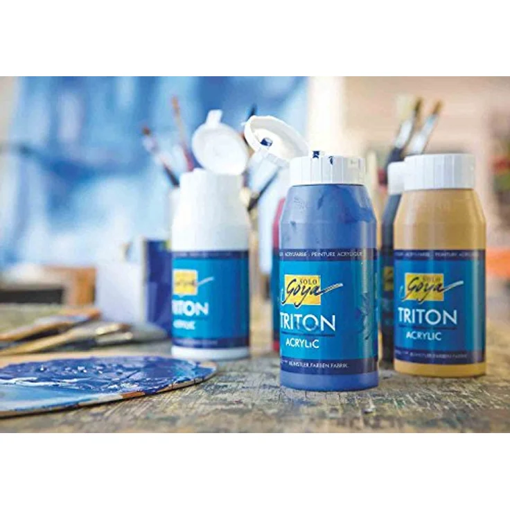 KREUL Solo Goya Triton Acrylfarbe, 750 ml Flasche, weiß, schnell und matt trocknend, vielseitig einsetzbar, gut deckend und ergiebig, Wasserbasis – Bild 3