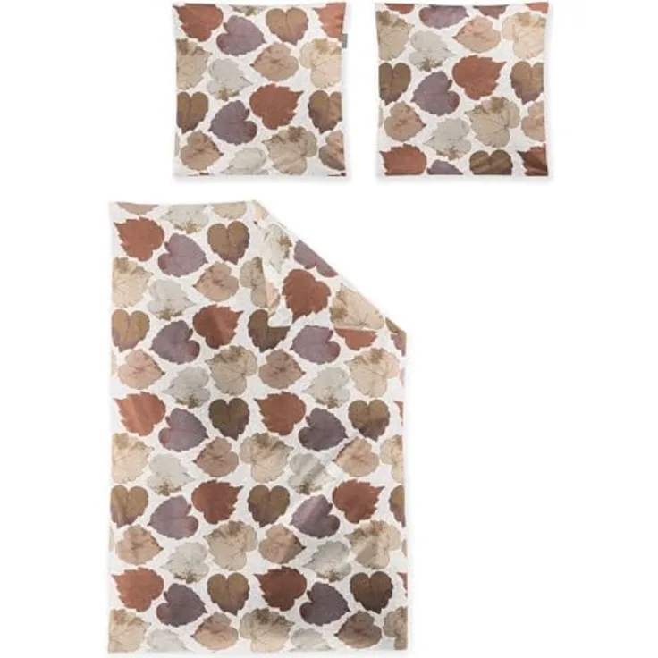 Irisette Edel-Feinbiber Bettwäsche Koala Kupfer 8533, kuschelig weich, herbstliches Design, 135 x 200 cm