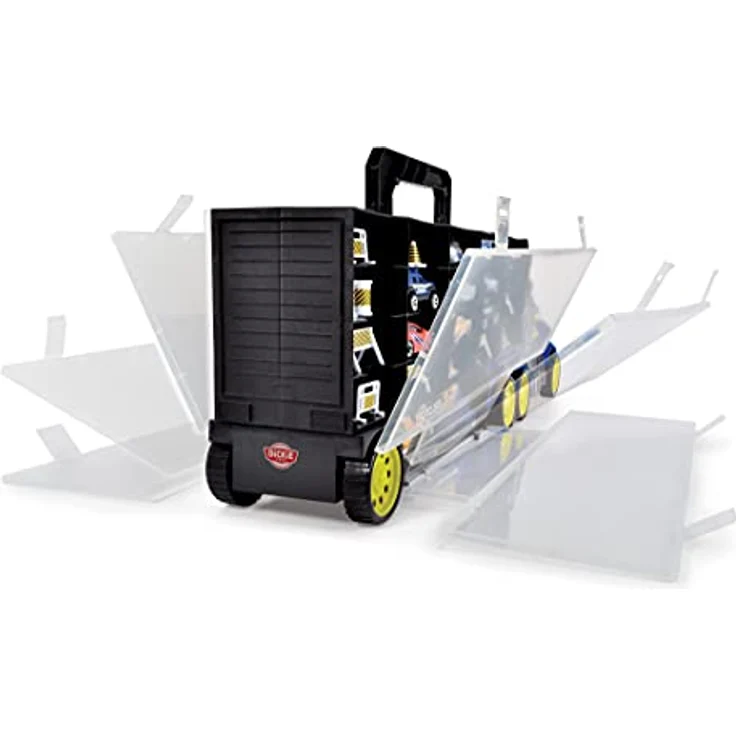 Dickie Toys – Polizei Transporter – Spielzeug-LKW zur Aufbewahrung von 42 Spielzeugautos, inkl. 9 Autos, inkl. Zubehör, mit Rampe, für Kinder ab 3 Jahren – Bild 3