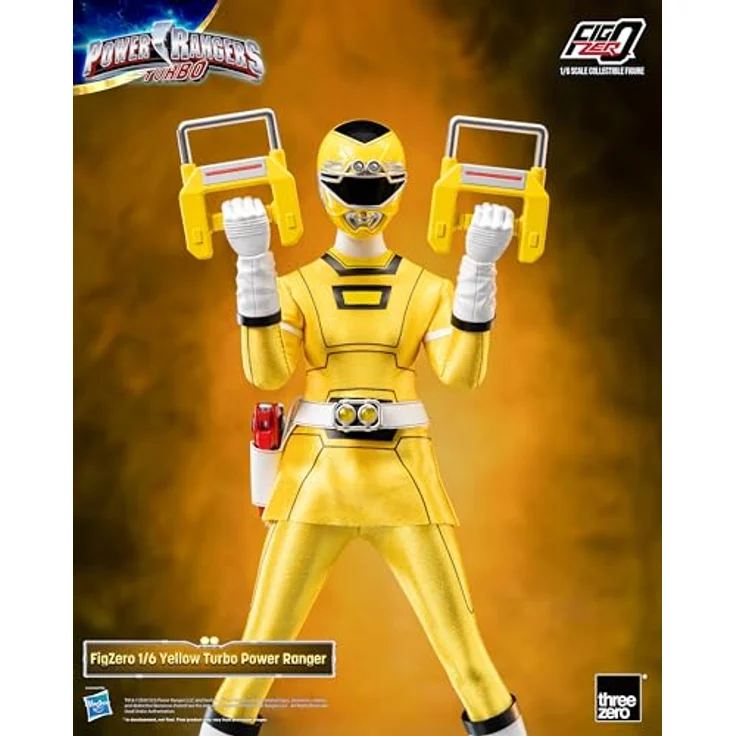 THREEZERO Power Rangers Turbo FigZero Actionfigur 1/6 Yellow Turbo Ranger, 30 cm, mit austauschbaren Teilen und Zubehör – Bild 8