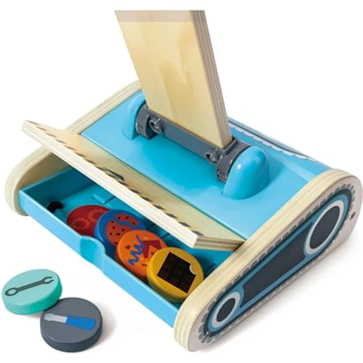 Hape Spielzeug-Staubsauger Mini Haushalts-Spielzeug, Lernspielzeug mit 6 bunten Schmutzflecken, für Kinder ab 24 Monaten – Bild 3