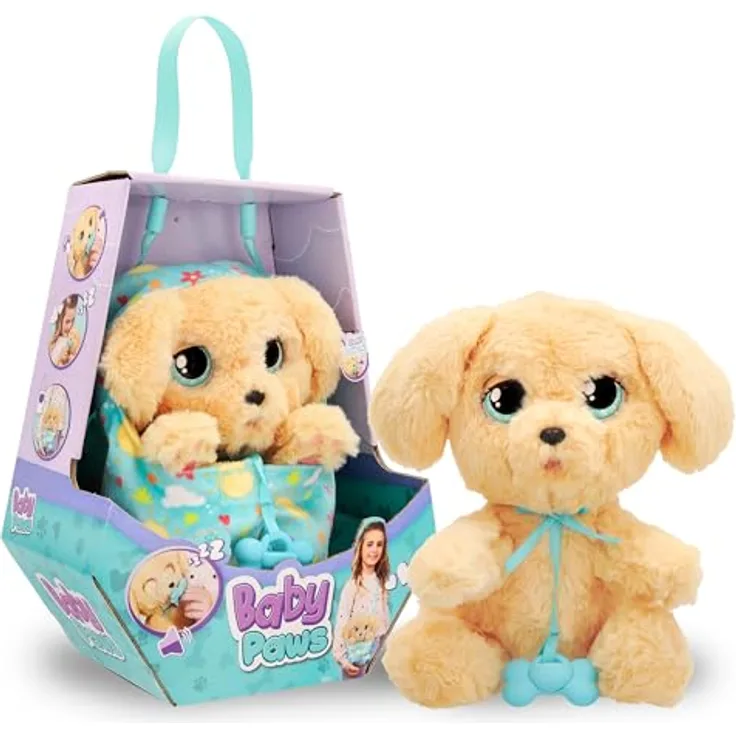 IMC TOYS Baby Paws Labrador Teddy, Kuscheltier mit personalisiertem Zubehör und Schlafgeräuschen, Mehrfarbig, One Size