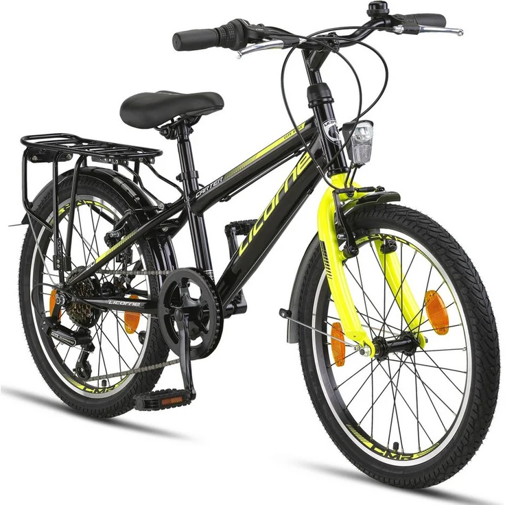 Licorne Bike Carter Premium Mountainbike für Kinder, 20 Zoll, 6 Gang Kettenschaltung, Vorder- und Hinterbeleuchtung, blau – Bild 1
