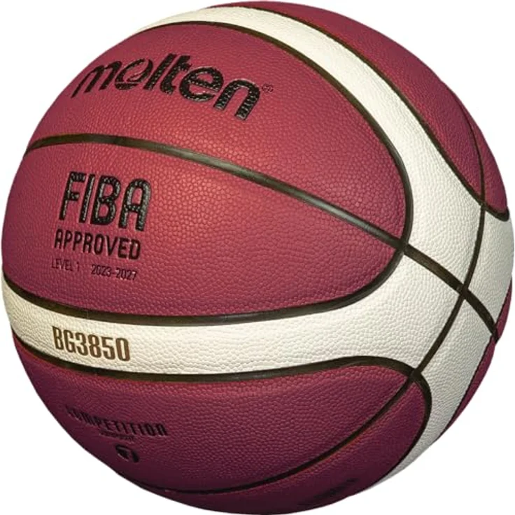 Molten Basketball B6G3850, Trainingsball aus Synthetik-Leder, 12 Felder, Größe 6, FIBA APPROVED – Bild 3