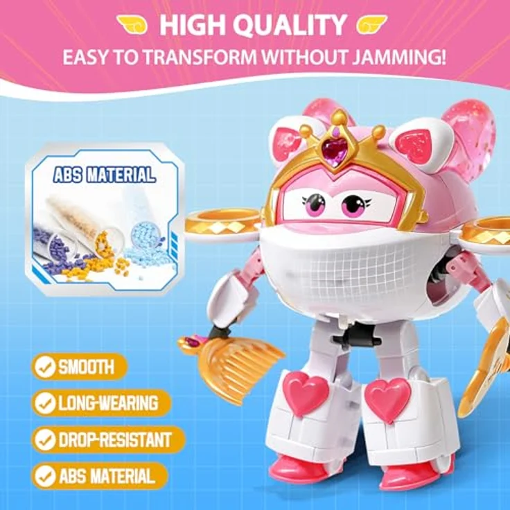 Super Wings Sara & Dizzy, 2-in-1 verwandelbares Spielzeug-Set, 12,7 cm große Actionfiguren, Roboter- und Flugzeugmodus für Kinder ab 3 Jahren – Bild 5