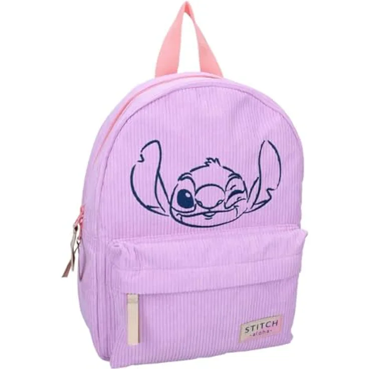 Vadobag Rucksack Stitch, rosa Cord, Kindertasche mit Print für den Kindergarten