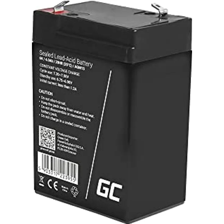 Green Cell AGM 6V 4Ah Blei-Batterie, wartungsfreier Akku für Elektro-Spielzeug und Notstromanwendungen, schwarz – Bild 3