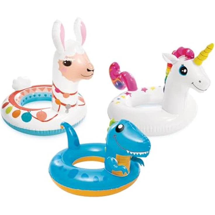 Intex Schwimmhilfe - Schwimmring mit Tierkopf, ideal für Kinder im flachen Wasser, 1 Stück – Bild 1