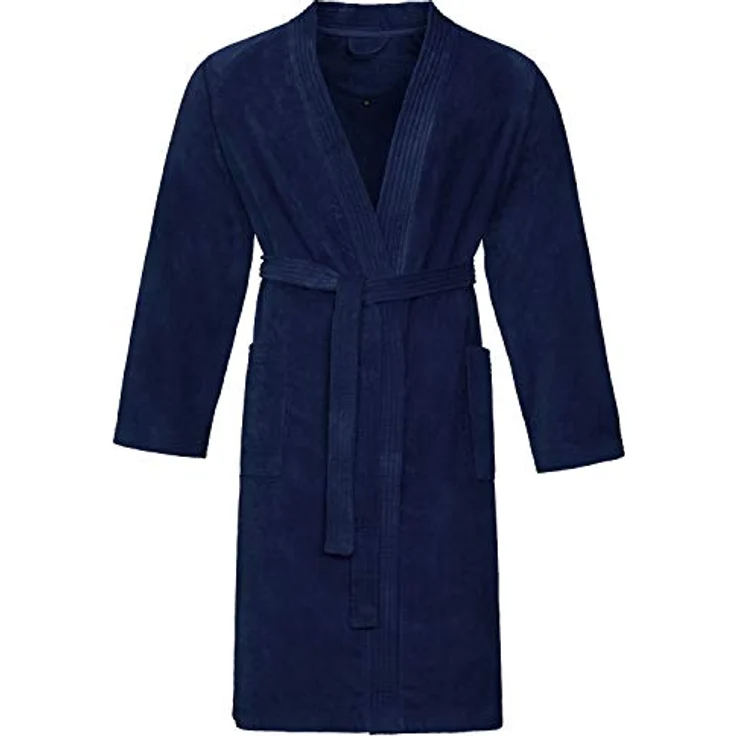 Vossen Bademantel Dallas, unisex Kimono aus 100% Baumwolle, rubinrot, klassischer Schnitt – Bild 2