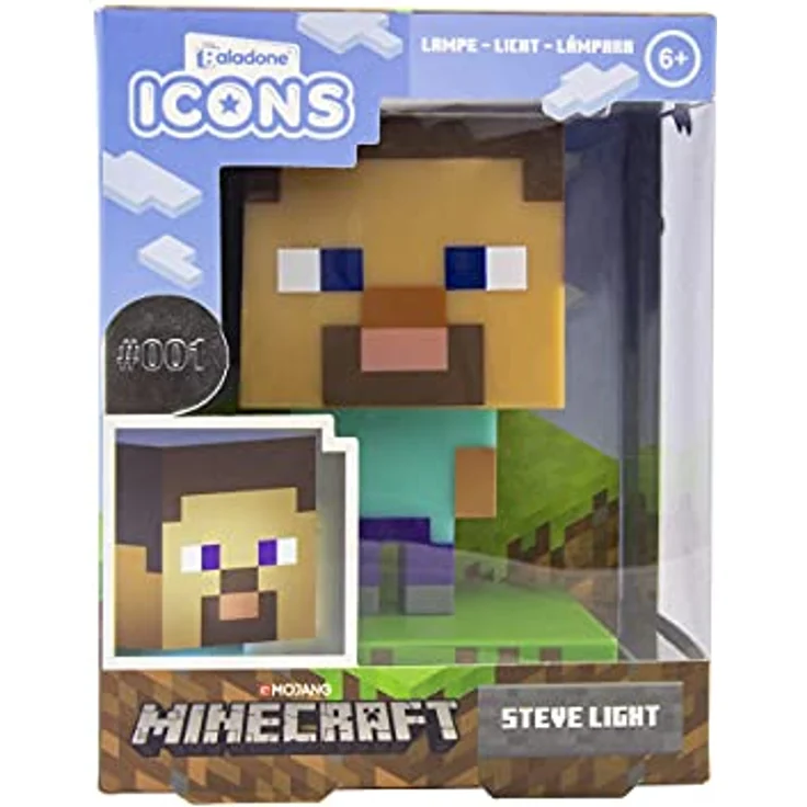 Paladone Minecraft Steve Icon Light, 11 cm 3D-Nachtlicht aus Kunststoff, umweltfreundlich, offiziell lizenziert – Bild 5