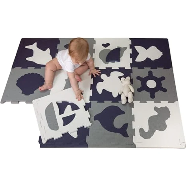 Hakuna Matte Puzzlematte für Babys 1,2x0,9m – TÜV SÜD GS Zertifizierte Baby Spielmatte – Spielteppich enthält 12 Fliesen mit Tieren – 20% dickere Krabbelmatte in Einer recycelbaren Verpackung – Bild 8