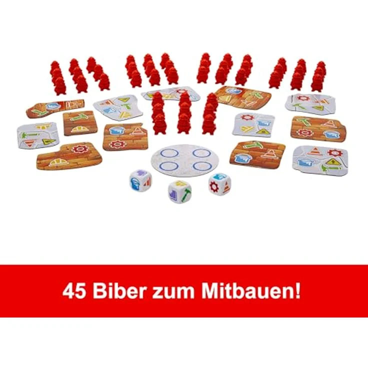 Mattel Games Biber-Bauspaß, Brettspiel für Spieleabende mit Familie und Freunden, Reisen und Camping, HPW60 - Preisvergleich – Bild 3