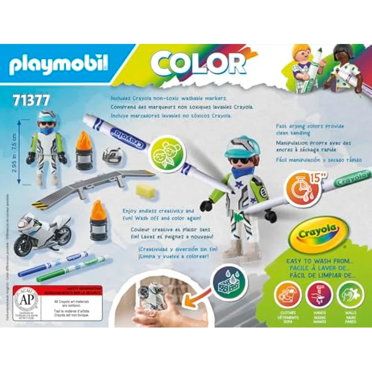 PLAYMOBIL 71377 Color: Motorrad Spielset mit individuell gestaltbaren Figuren, mehrfarbig – Bild 4