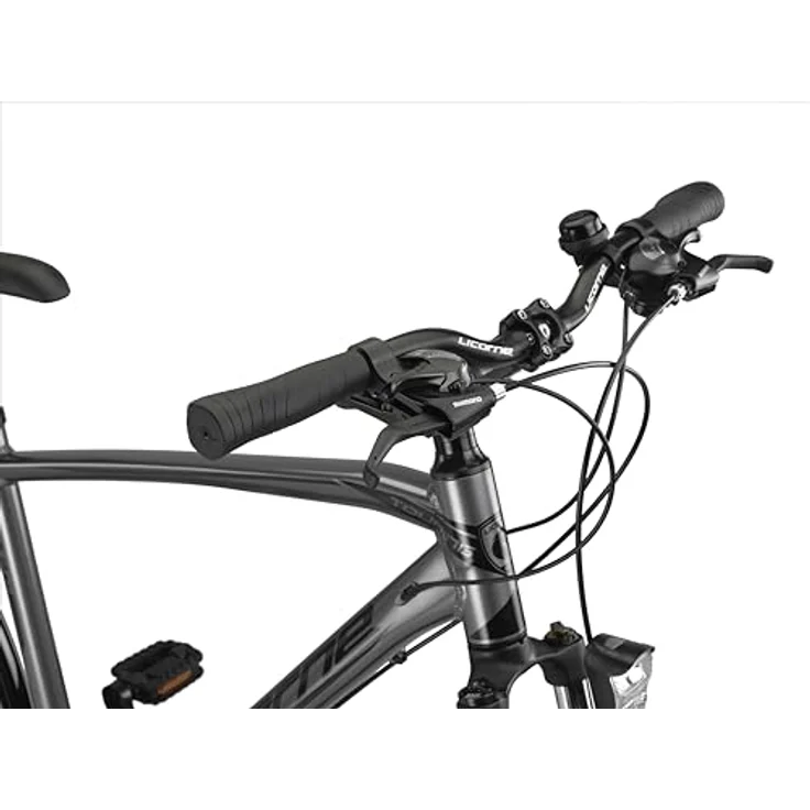 Licorne Bike Premium Touring Trekking Bike in 28 Zoll Aluminium Scheibenbremse Fahrrad für Jungen, Mädchen, Damen und Herren - 21 Gang-Schaltung - Mountainbike - Crossbike (Herren, Titanium) – Bild 5