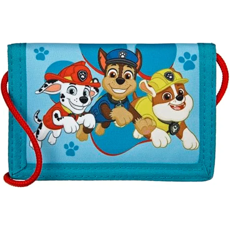 Undercover Geldbörse PAW Patrol, Kinderportemonnaie mit Klettverschluss und Kordelband, 13 cm x 9 cm x 5 cm