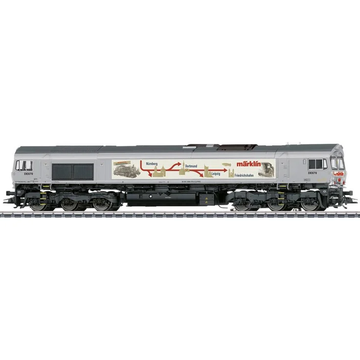 Märklin 039071 H0 Diesellokomotive Class 66, digital mit Geräusch- und Lichtfunktionen, 24,7 cm, grau