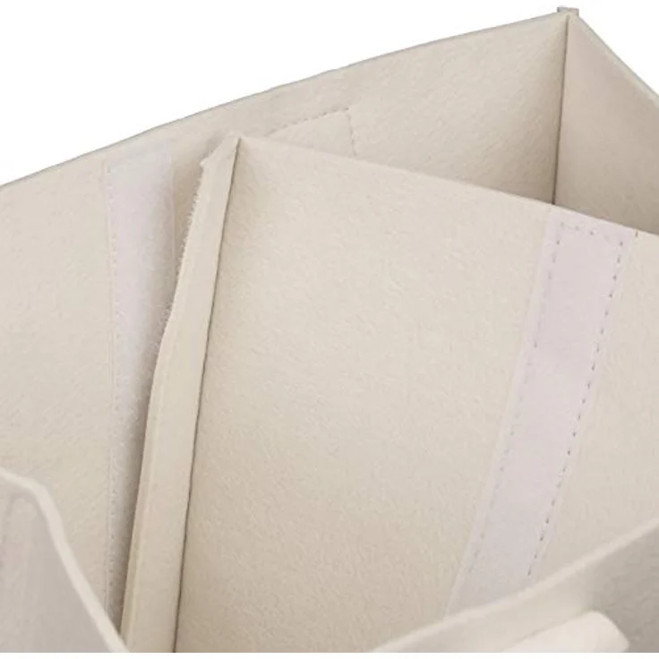 relaxdays Wickeltasche Baby Windel Caddy, Filz Organizer mit 11 Fächern, Beige – Bild 7