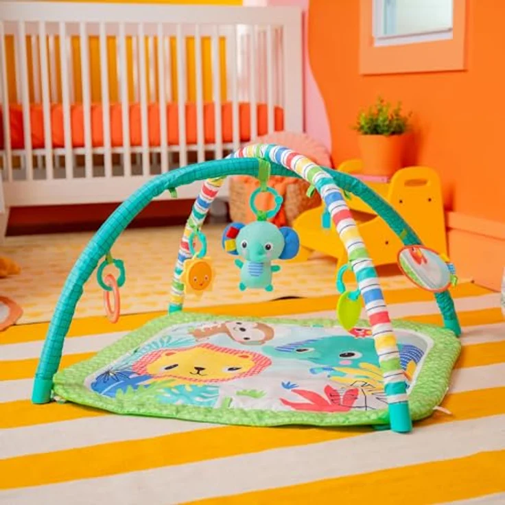 Bright Starts Wild Wiggles™ FoldAway Activity Gym™, Spielbogen mit 5 Spielzeugen und Musik, bunt – Bild 9