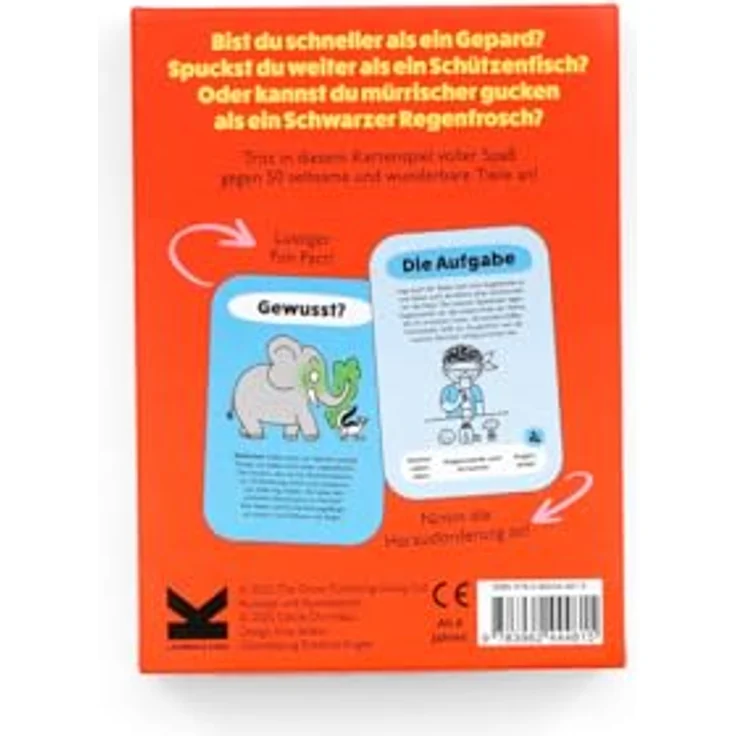 Laurence King Besiege die Tiere, Familienspiel mit 50 tierischen Wettkämpfen, originellen Illustrationen, pink – Bild 4
