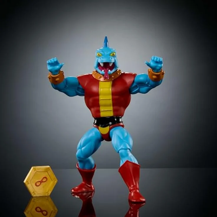 Masters of the Universe Origins Fang Man Actionfigur, 14 cm Bösewicht mit Reißzähnen und Rad der Unendlichkeit, detailreiches Design, JBM91 – Bild 2