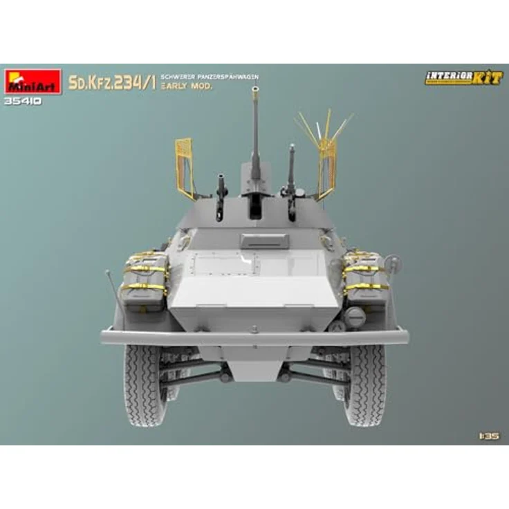 Miniart 1:35 Sd.Kfz 234/4 Panzerspähwagen, Modell mit detailliertem Interieur und 6 Varianten Decals – Bild 21
