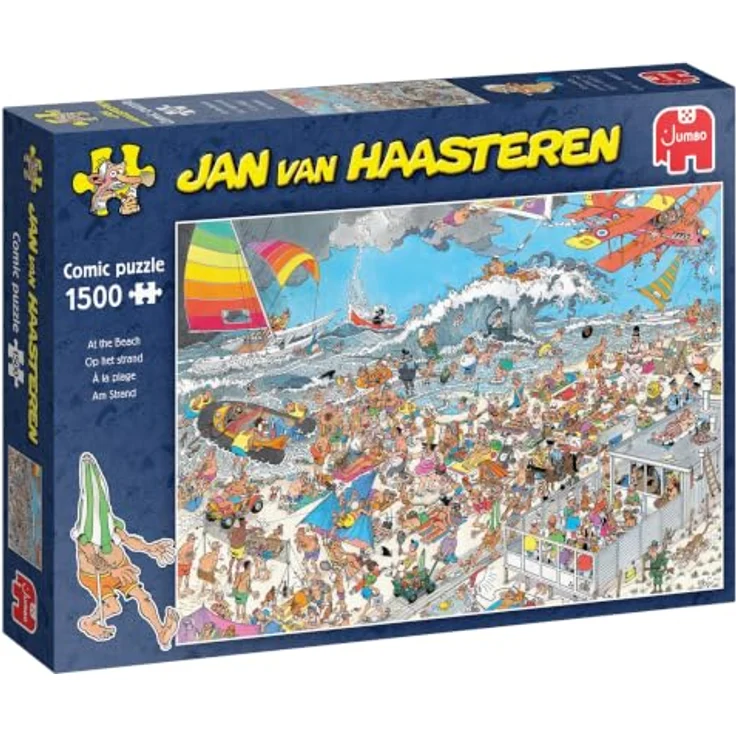Jan van Haasteren At the Beach, 1500 Teile Comic Puzzle in limitierter Auflage mit detailreicher Strandszene und humorvollen Charakteren – Bild 1