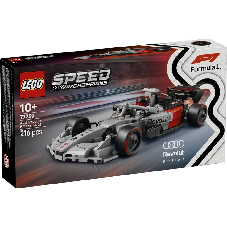 LEGO Speed Champions Audi Revolut F1® Team R26 Rennwagen (77259), 216-teiliges Modell für Kinder ab 10 Jahren, 19cm lang, detailgetreue Konstruktion mit Cockpit und Pirelli-Reifen
