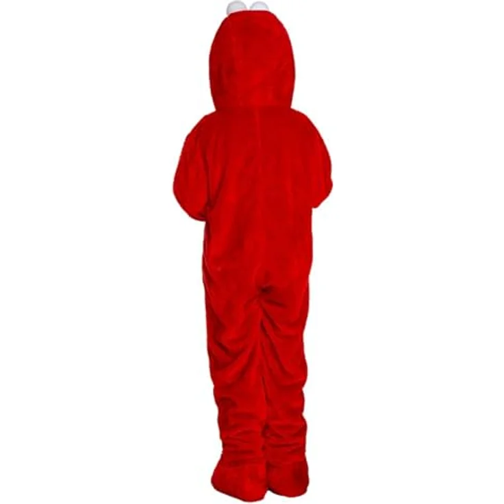 Maskworld Die Sesamstraße Elmo Kinderkostüm in rot, Kindergröße 146-152, mit Kapuze und separaten Schuhstulpen – Bild 3