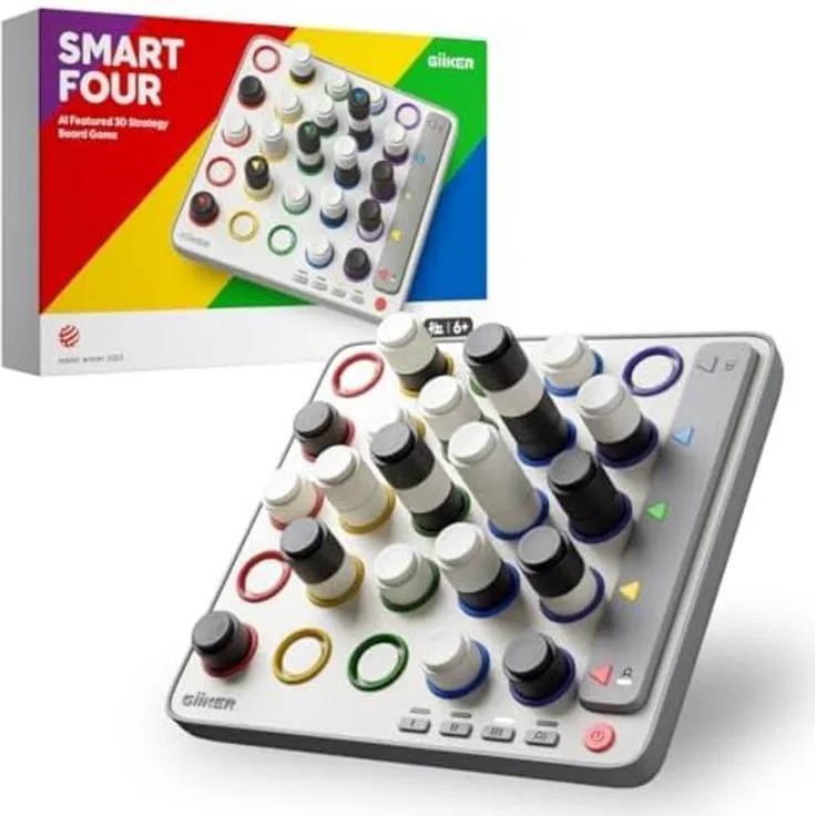 GiiKER Smart Four, 3D-KI-gestütztes 4-Gewinnt-Spiel mit intelligentem KI-Gegner und interaktivem Spielfeld