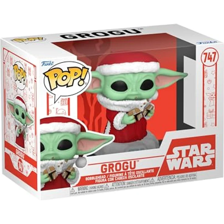 Funko Pop! Star Wars: Mando Holiday - Grogu (The Child, Baby Yoda) - Vinyl-Sammelfigur, 9,5 cm - ideales Geschenk für The Mandalorian-Fans - offizielle Handelsware – Bild 1