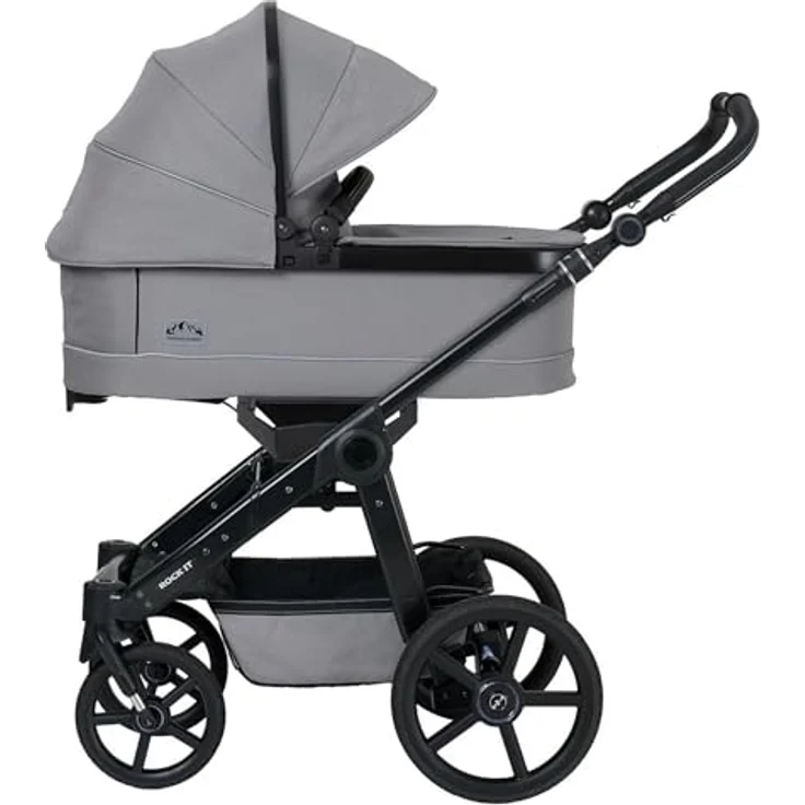 Hartan Kinderwagenset Rock IT Outdoor, Kombikinderwagen, grau, 3-teilig, EN 1888, UV 50+, AZO-frei, Made in Germany, mit Feststellbremse, kugelgelagerten Rädern und 5-Punkte-Gurt – Bild 7
