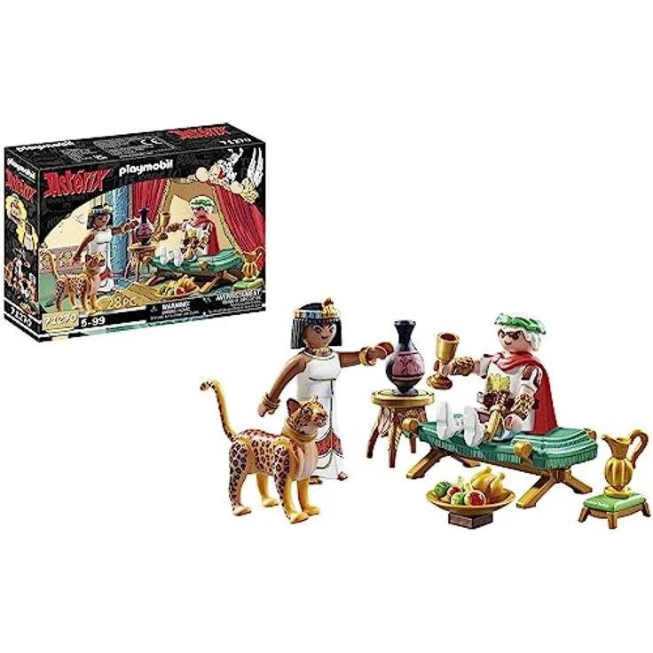 PLAYMOBIL Asterix 71270 Cäsar und Kleopatra, Leopard und eine Chaiselongue, Spielzeug für Kinder ab 5 Jahren – Bild 1