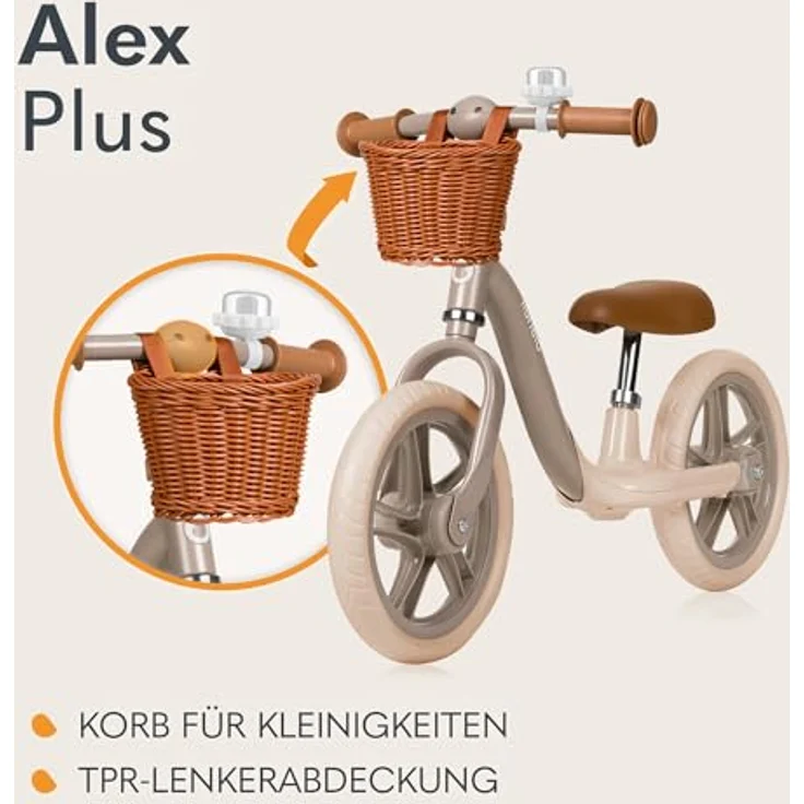 lionelo Laufrad ALEX PLUS 30,5 cm (12 Zoll) - inklusive Korb und Glocke, ideal zum Erlernen des Fahrradfahrens – Bild 7