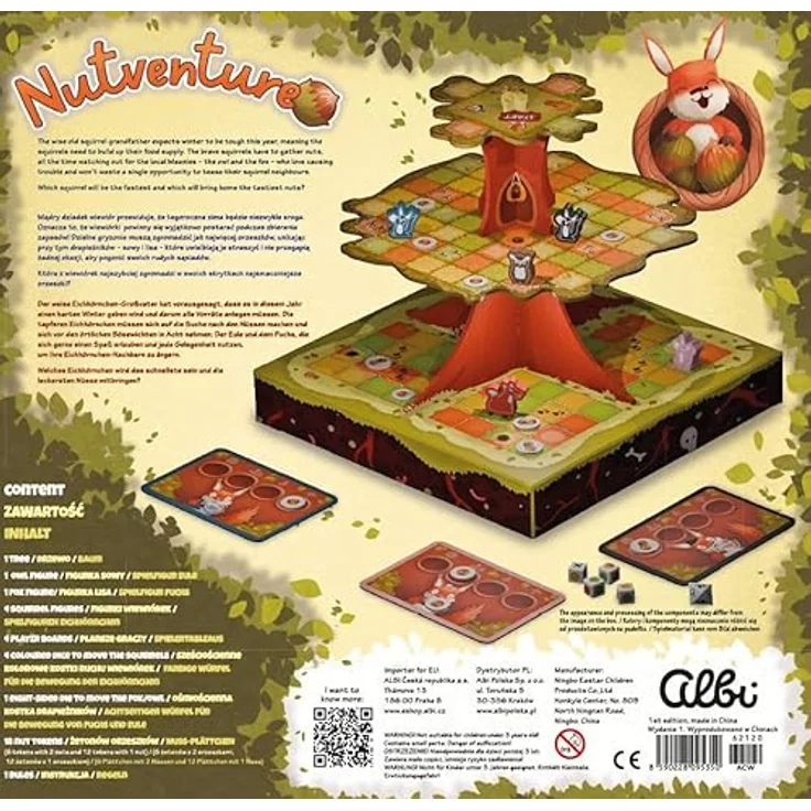 ALBI 62120 Nutventure, 3D-Kinderspiel mit 3D-Baum, interaktives Taktikspiel für 2–4 Spieler ab 6 Jahren, ideales Familienspiel – Bild 2