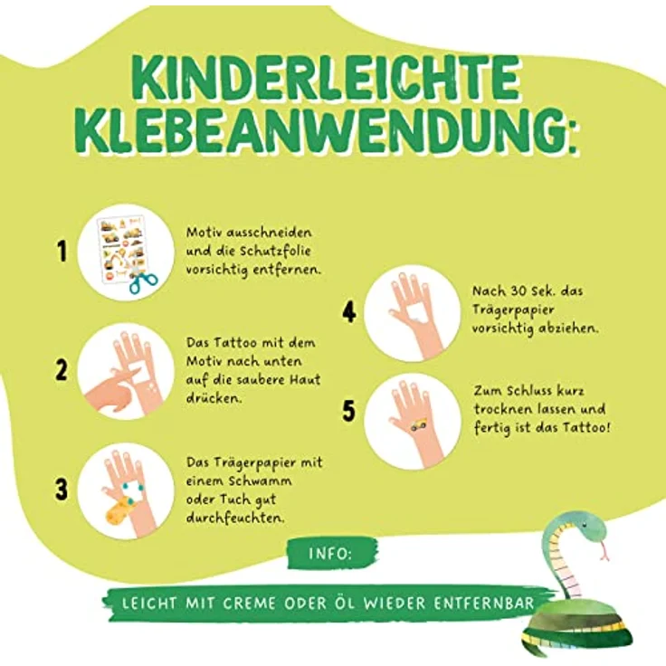 Papierdrachen 100 Metallic-Tattoos für Kinder, hautfreundliche Kindertattoos Bagger und Dino, 6 Bögen in Silber, hergestellt in Deutschland – Bild 4