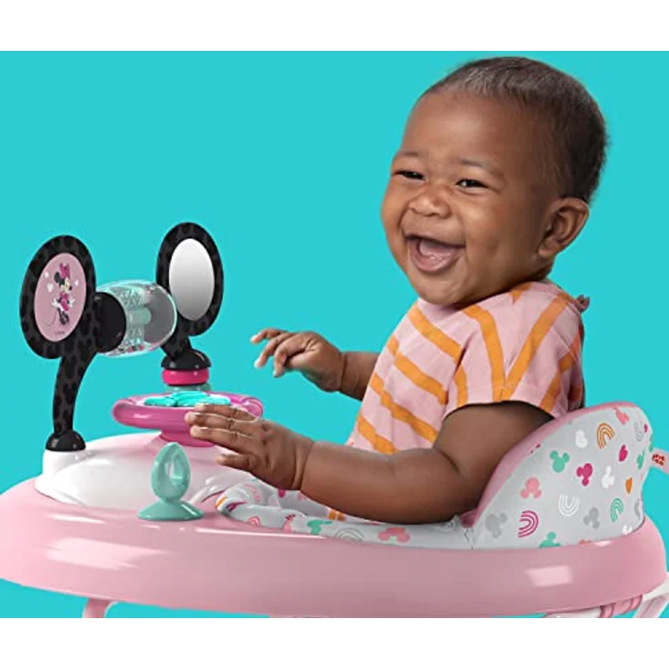 Bright Starts, Disney Baby, Minnie Mouse, Tiny Trek, Forever Besties, 2 in 1 Lauflernhilfe mit abnehmbarer Spielstation, Lichtern und Liedern, höhenverstellbar, Minnie Maus, 12825, pink – Bild 10