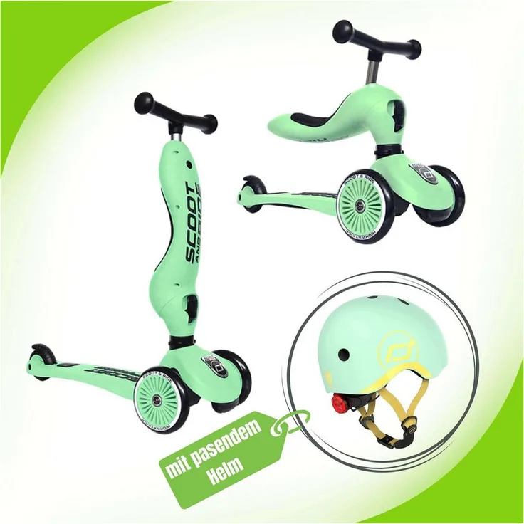 Scoot and Ride Highwaykick 1 Rutscherfahrzeug und Scooter inkl. passendem Helm, ab 12 Monaten bis 5 Jahren, rose