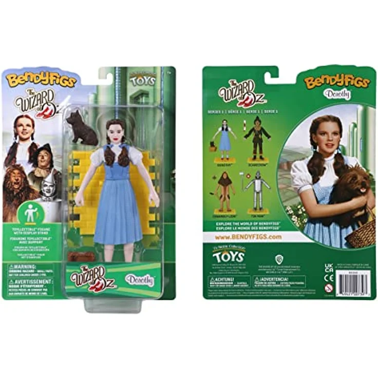 The Noble Collection BendyFigs Oz - Dorothy, Biegefigur mit Toto, 19 cm, PVC und ABS – Bild 4