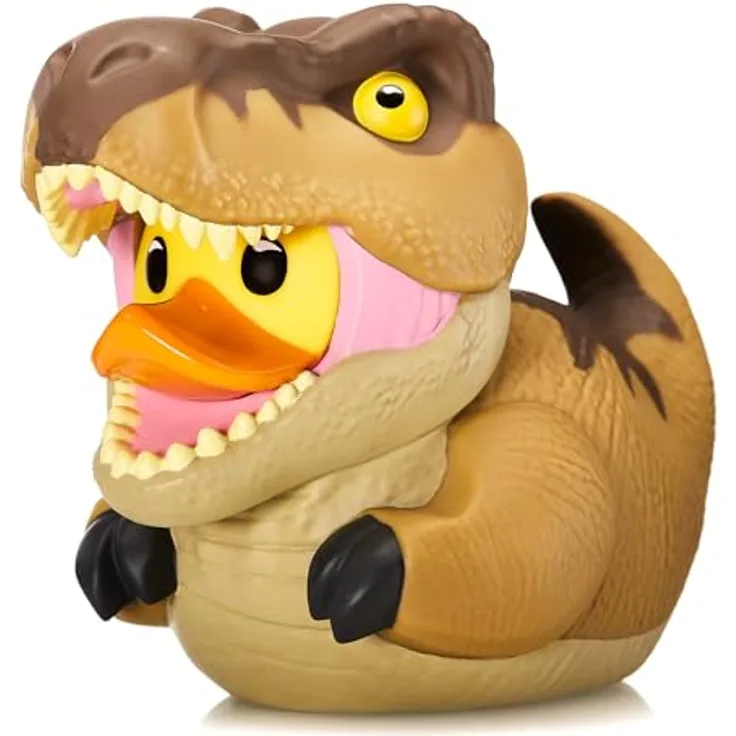 TUBBZ T-Rex Box-Ausgabe Sammler-Vinyl-Gummiente Figur - Offizielles Jurassic World Rebirth Merchandise, 9 cm groß, Display-Box mit Grafik