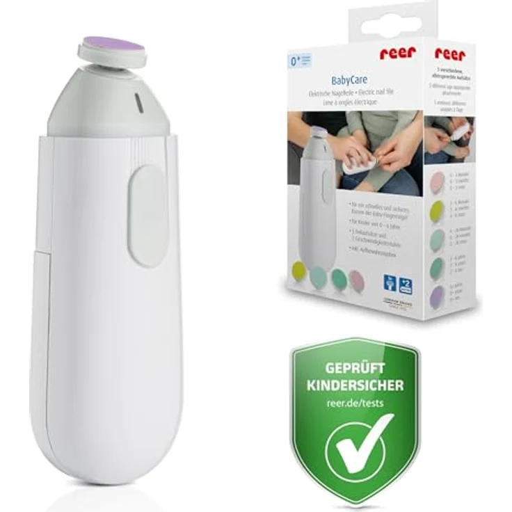 Reer BabyCare elektrische Nagelfeile | Sanft zu Fingernägeln | Nagelpflegeset für Babys und Kleinkinder – Bild 1