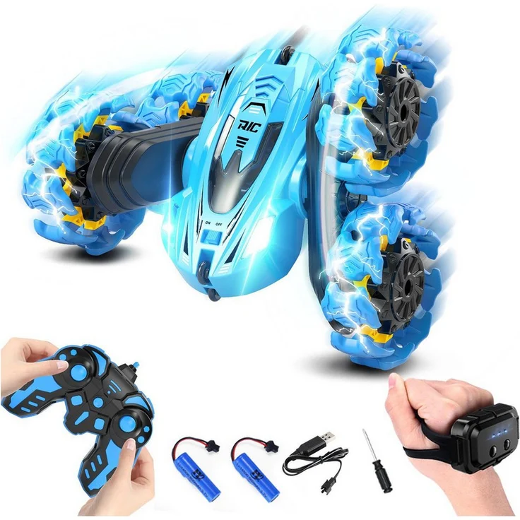 Esun RC-Auto Ferngesteuertes Auto mit Explodierendem Raddesign und LED-Leuchten, 2,4GHz RC Auto Spielzeug (Packung, Komplettset), Spielzeug Junge Mädchen