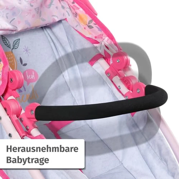 BABY Born Deluxe Puppenwagen, Puppenwagen mit Verstellbarer Liege-Fläche und Griff, blau - Preisvergleich – Bild 5