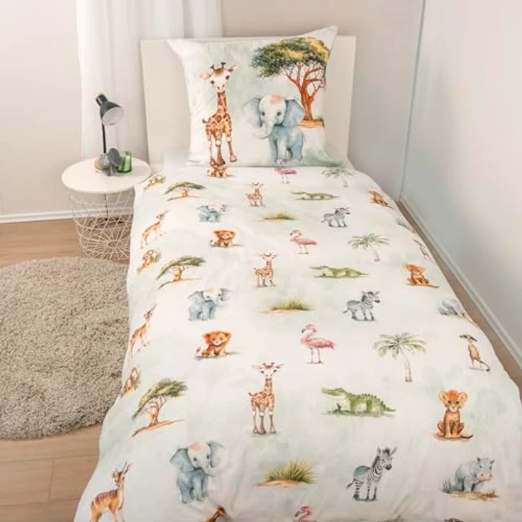 Herding Young Collection Bettwäsche Safari, 100% Baumwolle/Renforcé, Kissenbezug ca. 80x80 cm, Bettbezug ca. 135x200 cm, Markenreißverschluss – Bild 3