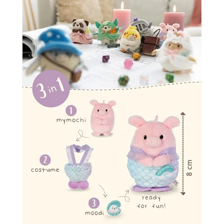 NICI Kuscheltier Set Schwein Onk, 8 cm Plüsch mit Meerjungfrauenkostüm in Geschenkbox, rosa – Bild 5