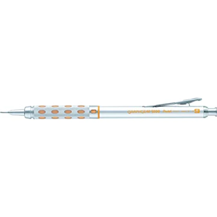 PENTEL Graphgear 1000, Druckbleistift 0,9mm mit Metallgehäuse und Griffzone, silber/gelb (12 Stück) – Bild 1