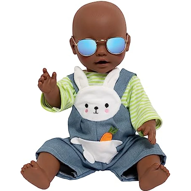 Heless 153 - Puppenzubehör Sonnenbrille mit goldenem Rahmen und verspiegelten Gläsern, für Puppen und Kuscheltiere aller Größen – Bild 4
