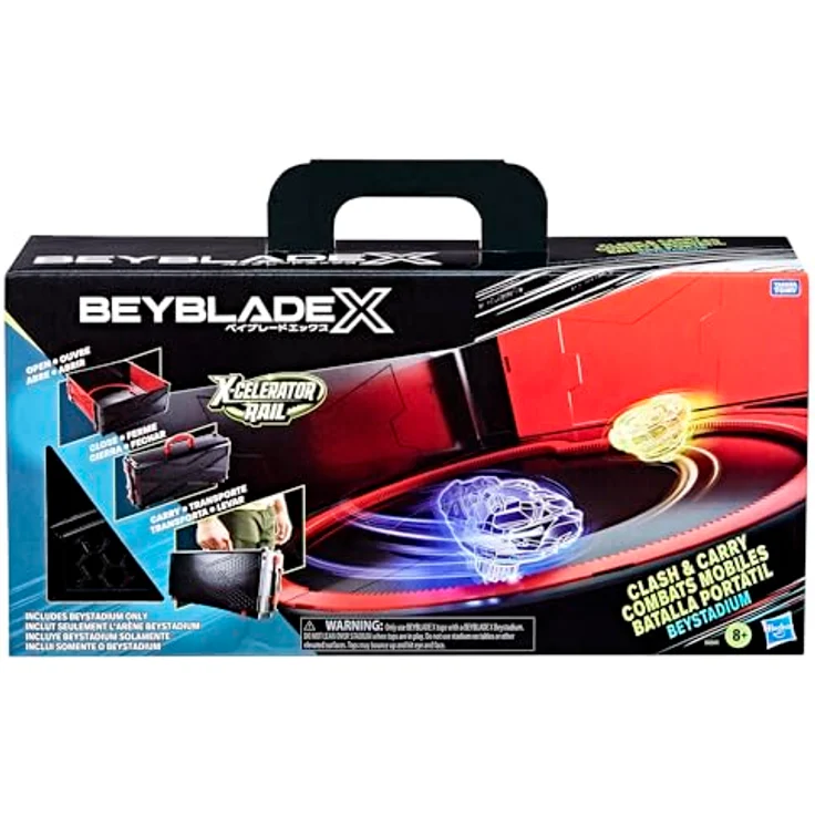 Hasbro Beyblade X Clash and Carry Beystadium-Arena, tragbare Kampf-Arena mit X-Celerator Beschleunigungssystem, 1-tlg – Bild 2