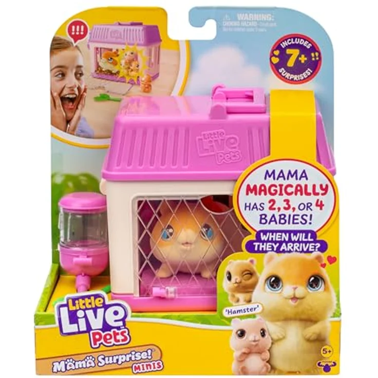 Moose Toys LITTLE LIVE PETS - Mama Surprise Mini Spielset Hamster, interaktives Spielzeug mit magischem Baby-Feature und süßen Accessoires – Bild 2